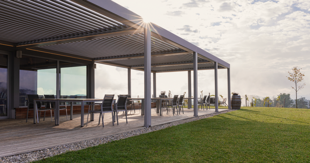 Referenzfoto von einem Lamellendach